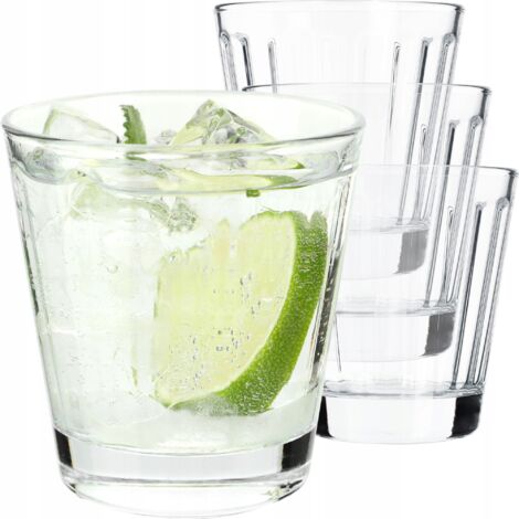 KADAX Vasos de Vidrio de Calcio Neutro - Vasos de Agua Universales - para Bebidas - Mojito - Café Helado (Amalia 175 ml, 4)