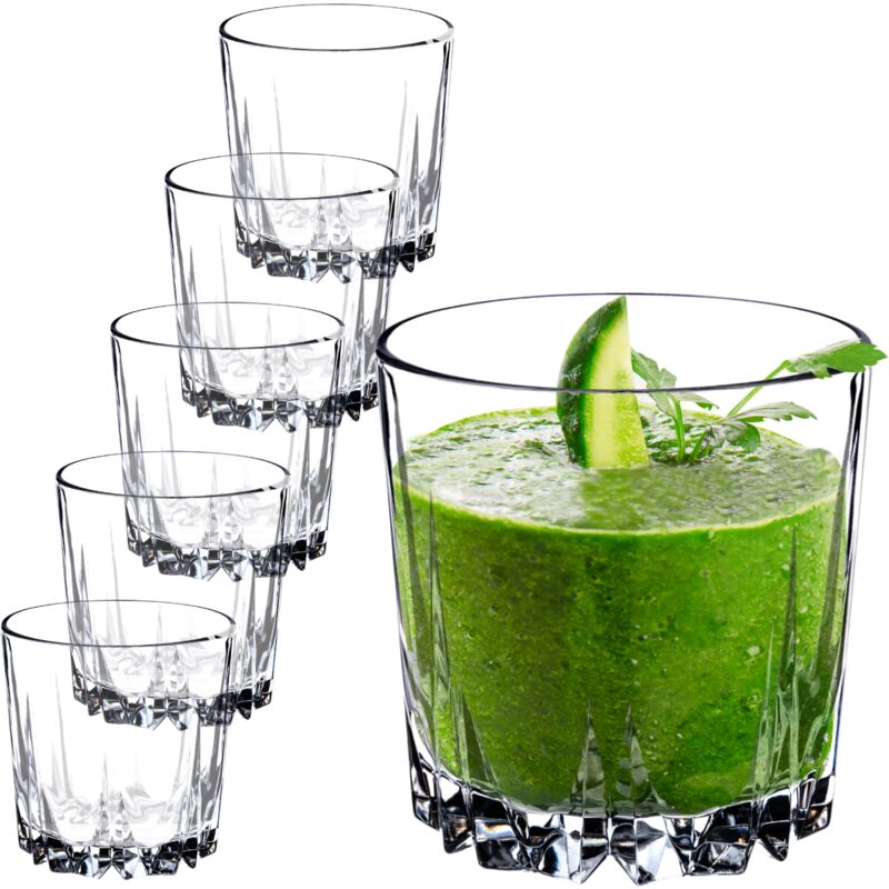 Kadax - Verres à Boire pour Toutes les Occasions, Verres Transparents pour Jus, Cocktails, Eau et Soda d'une Élégance Incomparable (300 ml, Lot de 6)