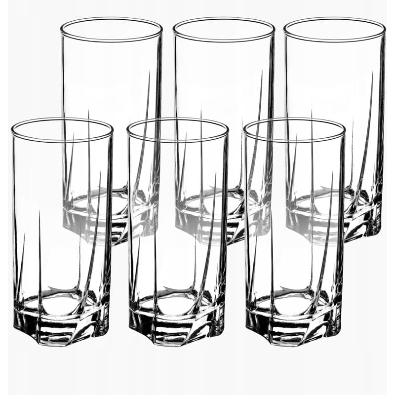 Kadax - Verres à Boire pour Toutes les Occasions, Verres Transparents pour Jus, Cocktails, Eau et Soda d'une Élégance Incomparable (380 ml, Lot de 6)