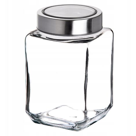 KADAX Vorratsglas, mit Deckel aus Kunststoff, transparent, 1000 ml, Grau
