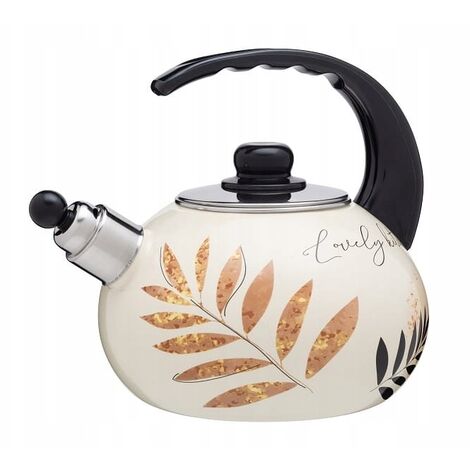 KADAX Wasserkessel, Kessel aus Edelstahl, 2.2L Wasserkocher, Grüne Blumen