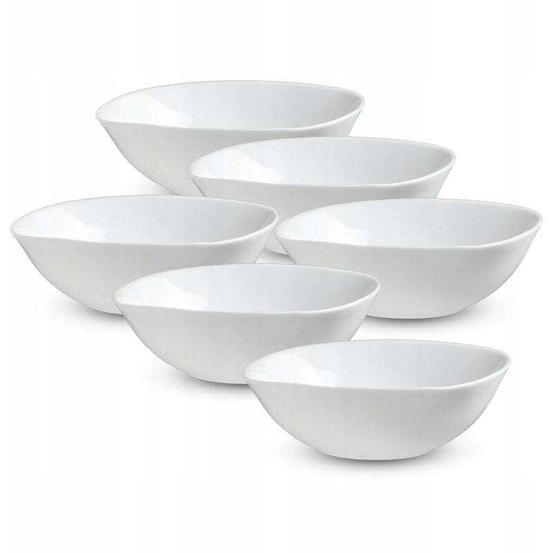 Weiße Glasschale, Salatschale, Weiße, 15cm, 6 Stück - Kadax