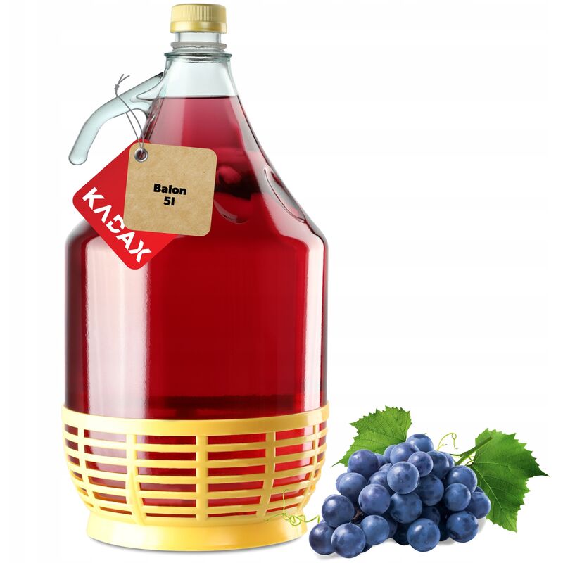 Kadax Weinballon, Glasballon Für Wein, Schmale Öffnung, Gärballon, 5l