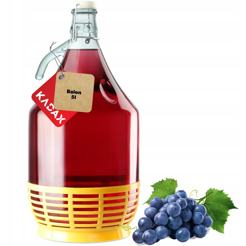 Kadax Weinballon, Glasballon Für Wein, Schmale Öffnung, Gärballon, 5l