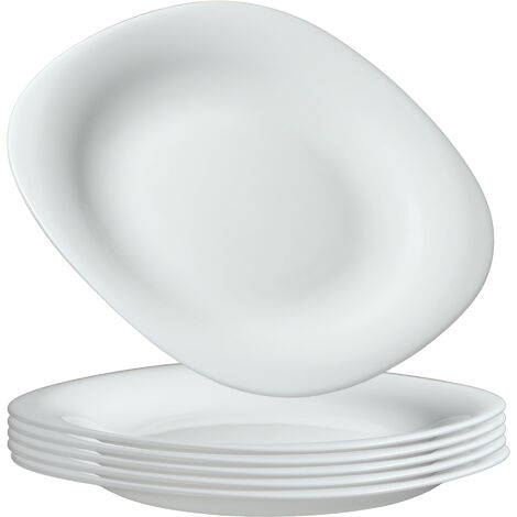 KADAX weiße Dessertteller, Teller-Set, Weiß, 6 Stück