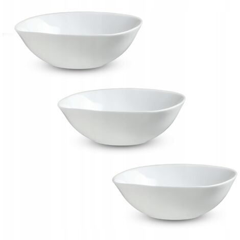 KADAX Weiße Glasschale, Salatschale, Set Schale, eckige, weiße 15cm, 3x