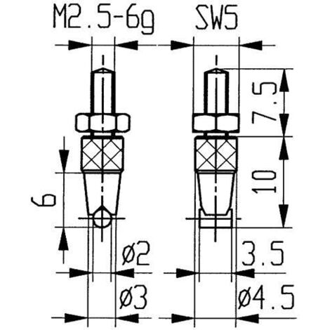 KÄFER Messeins.D.2mm horiz.Zyl.M2,5 STA z.Messuhren - 62074