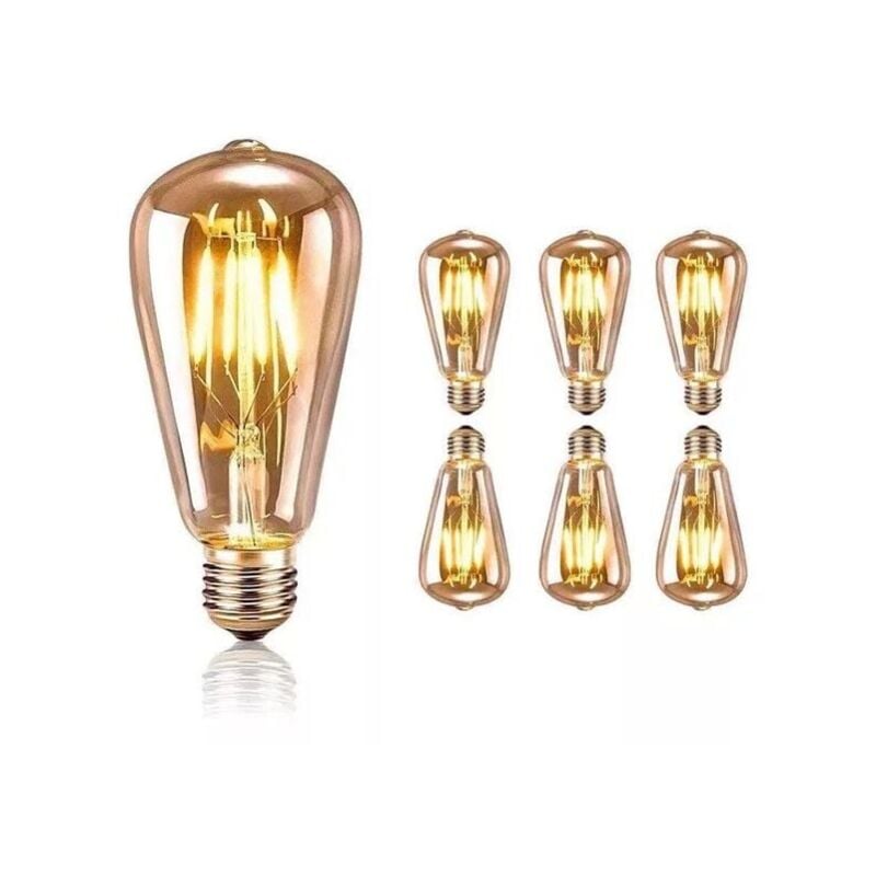 Ampoule led E27 Vintage, Ampoule Edison Filament ST64 Décorative , Blanc Chaud, 4W Equivalent à 40W Incandescente, Lampe Décorative Antique Rétro