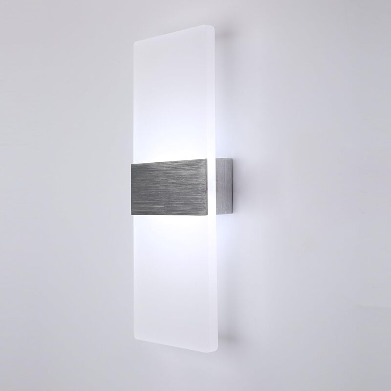 Shmshng - Applique Murale led Intérieur 12W, Applique Murale Blanc Froid 6000K 750LM AC230V Applique Murale Acrylique Moderne, Applique Murale