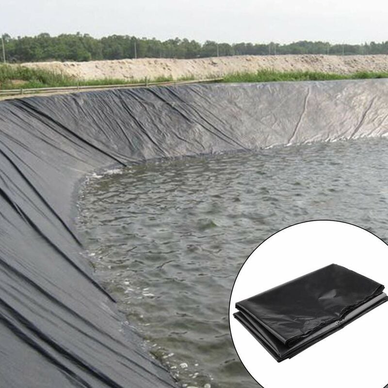 Feuille lourde en caoutchouc noir (2M x 3M) doublure de bassin à poissons piscines de jardin membrane hdpe - RWLiner pour bassin