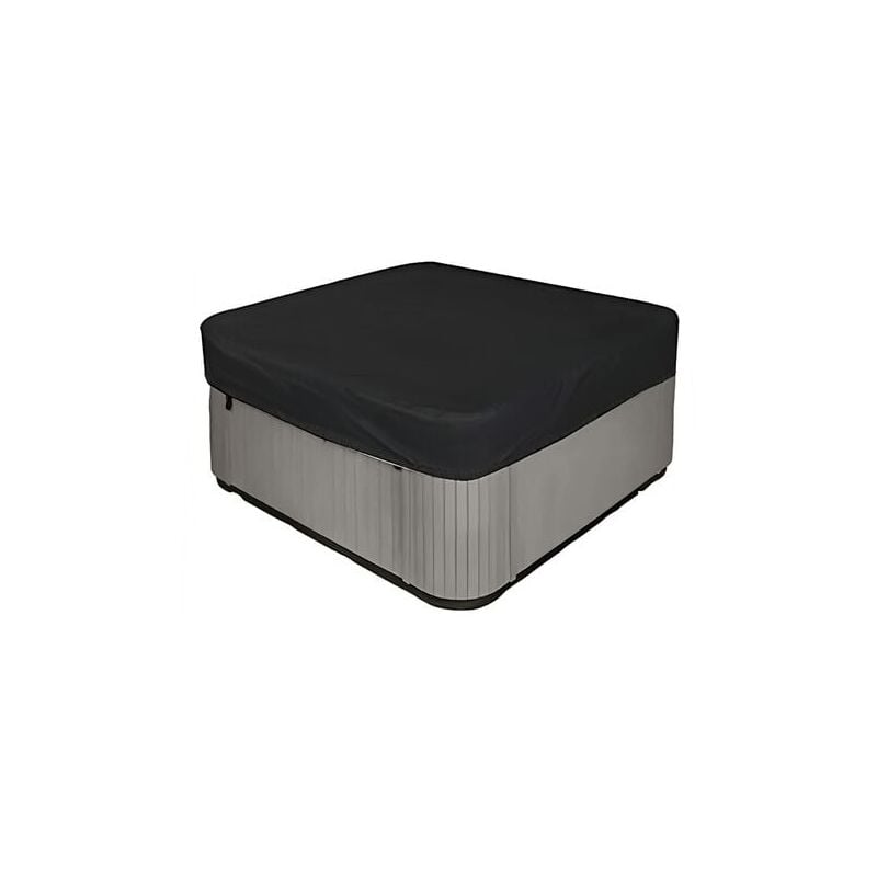 Qiyao - Housse de jacuzzi carrée 210D très résistante et imperméable - Protection uv - 220 x 220 x 90 cm (l x l x h) - Noir - RWChemin de table