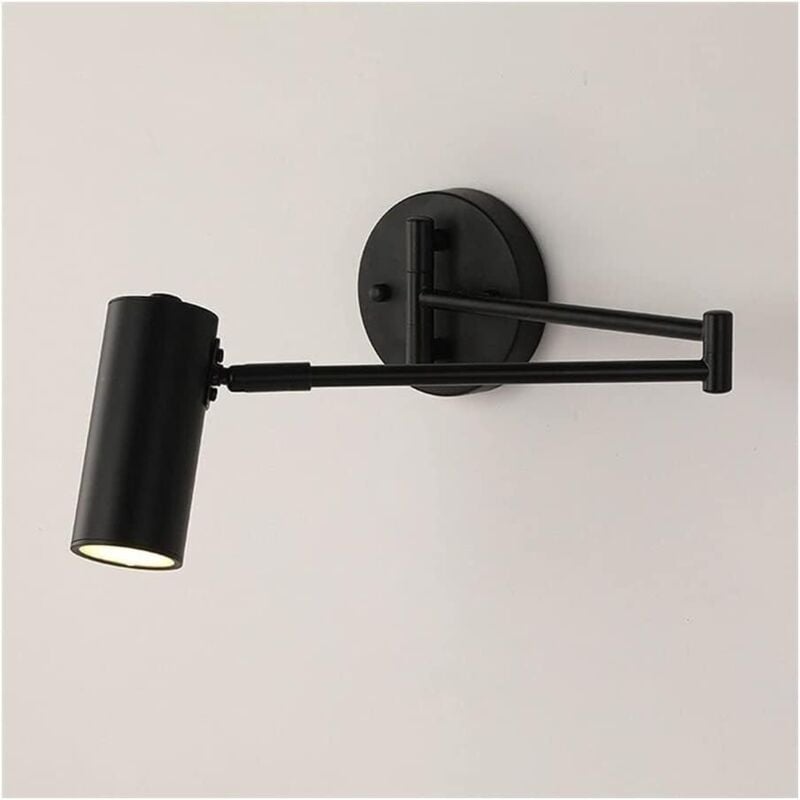 Shmshng - Lampe De Chevet D'intérieur, Lampe De Lavage Murale, Applique Murale Réglable à Bras Oscillant Minimaliste Avec Finition Brossée, Éclairage