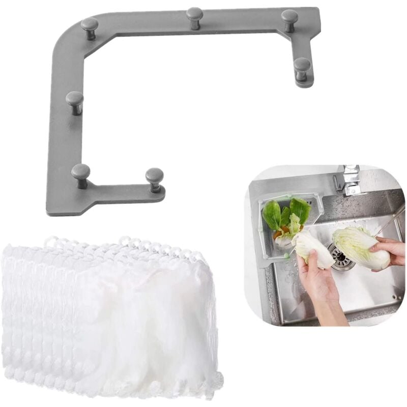 Shmshng - Lot de 200 Filtres à Tamis Triangulaires Pour Evier, Filtre à Restes Avec Sac Filtrant En Maille, évier De Cuisine Fe, Adapté Pour Filtrer