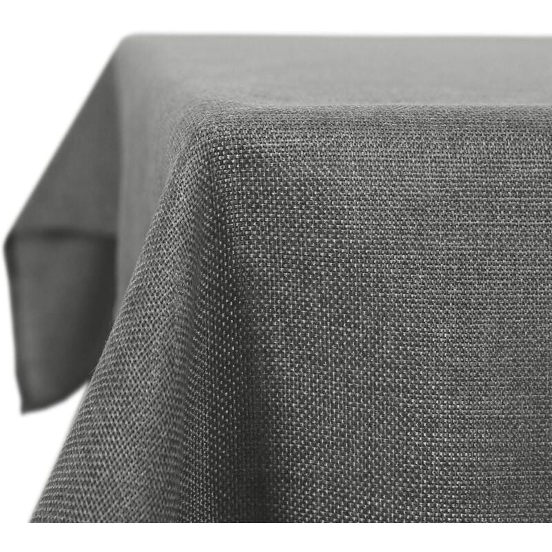 Shmshng - Nappe Anti-tâche Imperméable de Salle à Manger Effet Lin 130x220 cm Gris