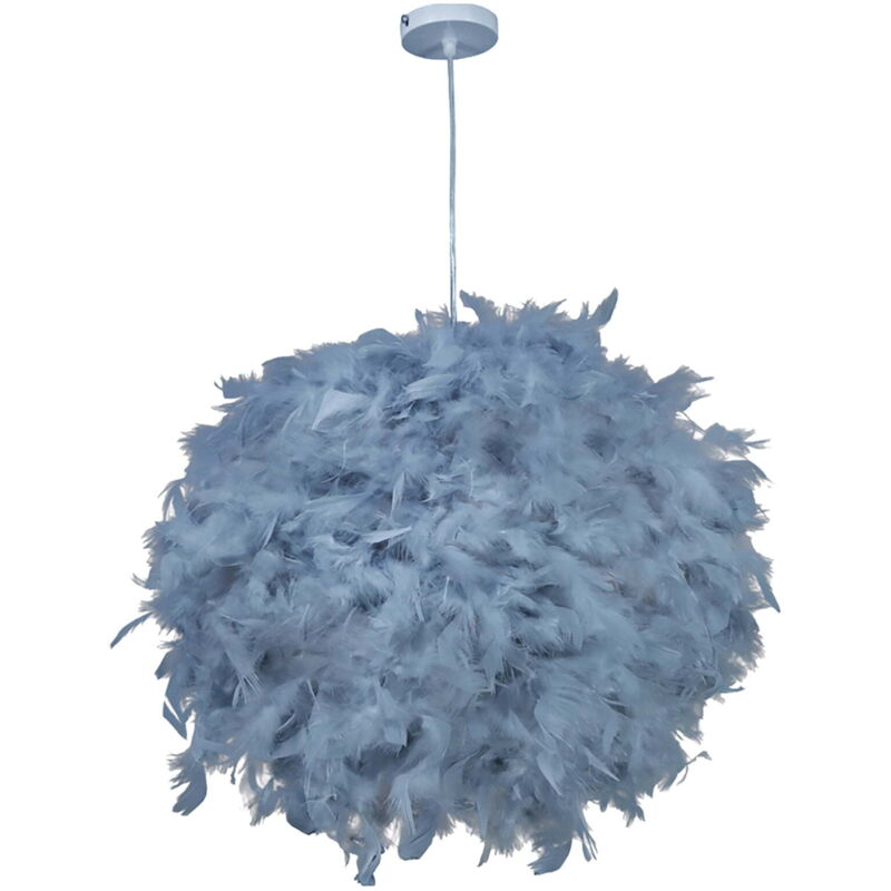 Suspension en plumes de style nordique Lampe en plumes moderne Salon Chambre Salle à manger chaleureuse Magasin de vêtements Café gris bleu