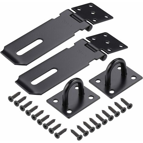 KAEJYIUT2 Pack 3 Pouce Loquet de Porte Noir pour Jardin, Loquet Indéformable de Porte Intérieure, Loquet de Hangar en Acier Inoxydable pour Chambre à Coucher, Serrure à Pêne Coulissant de Salle de Bai