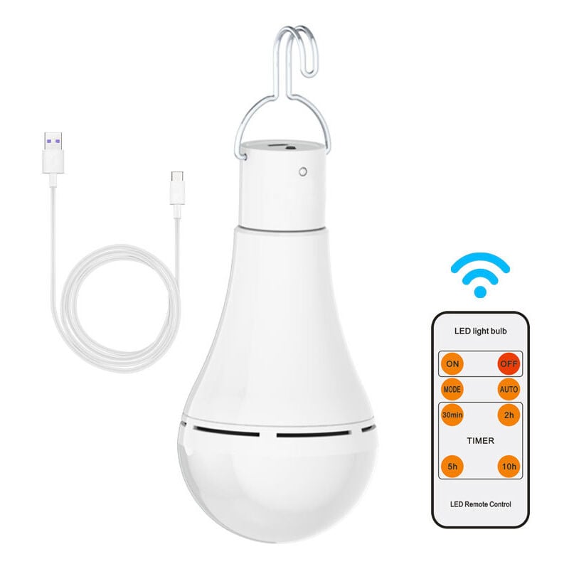 Shmshng - usb Ampoule Rechargeable Avec Télécommande, 7W led Ampoules Batterie , E27 Tactile Dimmable Ampoule Avec Fonction de Synchronisation,