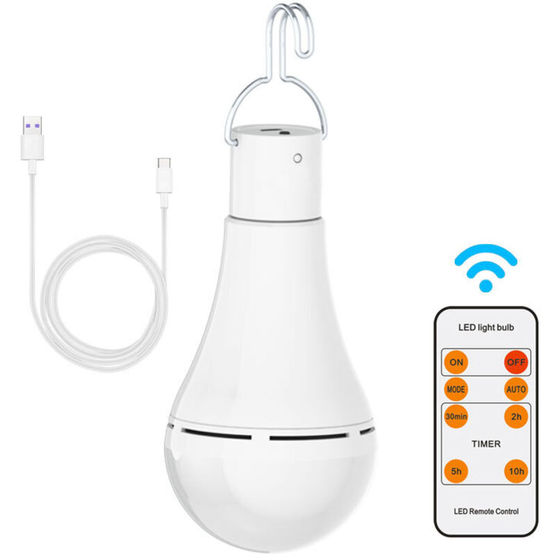 Shmshng - usb Ampoule Rechargeable Avec Télécommande, 7W led Ampoules Batterie , E27 Tactile Dimmable Ampoule Avec Fonction de Synchronisation,