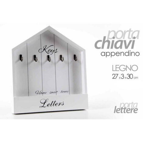 Kaela - Portachiavi Lettere Posta Appendino Tavolo Da Parete Muro Legno 27x3x30cm 715358 -