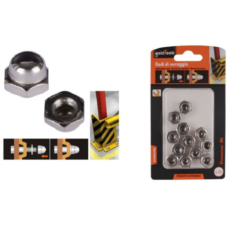 Kaela - Set 12pz Dado Dadi Ciechi Esagonali M8 Serraggio 8 Mm Per Chiave Esagonale 94919 -