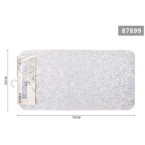 Kaela - Tappeto Antiscivolo Rettangolare Bagno Vasca Doccia Loto Bianco 36 X 70 Cm 87899 -