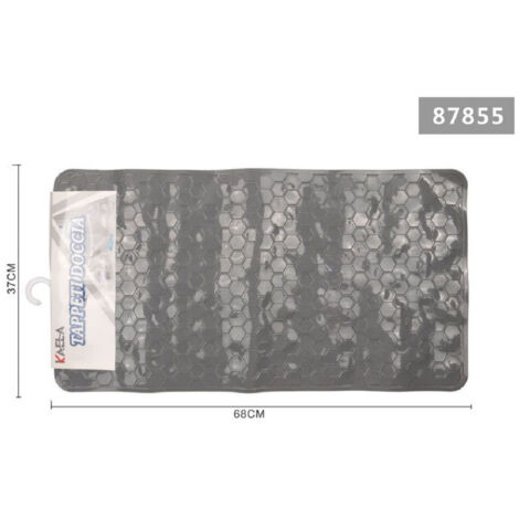 Kaela - Tappeto Antiscivolo Rettangolare Per Bagno Doccia Nido Ape Grigio 37x68cm 87855 -