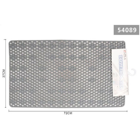 Kaela - Tappeto Per Doccia Tappetino Vasca Da Bagno Rettangolare 37 X 72 Cm Grigio 54089 -