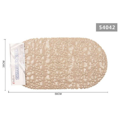 Kaela - Tappeto Tappetino Doccia Vasca Antiscivolo Per Bagno Arredo Beige 38x68cm 54042 -