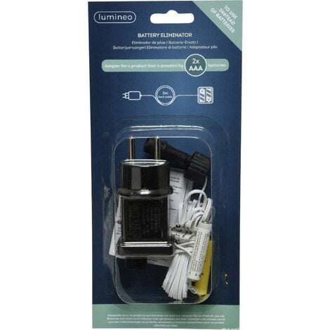 LUMINEO Kaemingk 3 Volt Batterie Adapter AAA weiß,2 x AAA Weihnachtsdeko