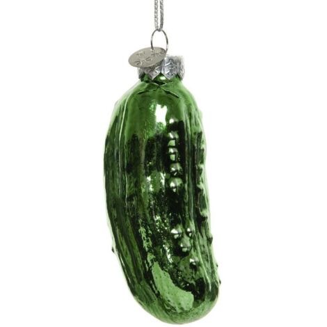 Kaemingk Glashänger Gurke grün 3 x 3 x 8,5 cm Deko Weihnachten