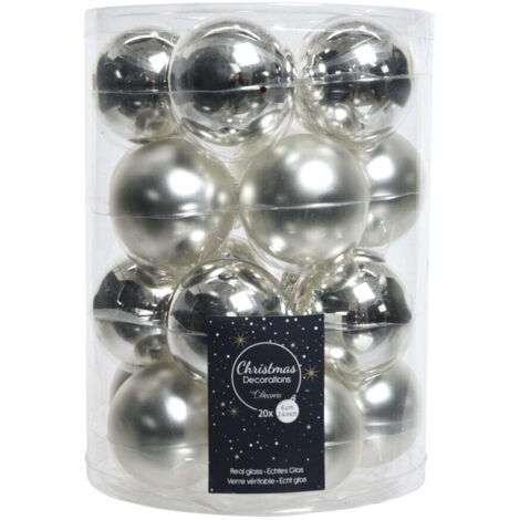 kaemingk KEAMINGK - Box sfere in vetro argento 6cm Cod. 140220