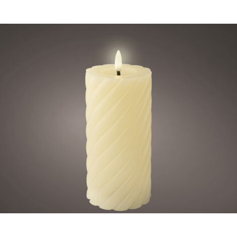 Kaemingk LED Kerze Wachs indoor creme Ø 7,5 x 17,3 cm