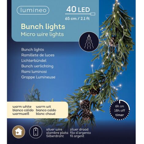 Kaemingk Micro LED Bündel Lichterkette mit 40 Lichter warmweiß 65 cm Lichterkette