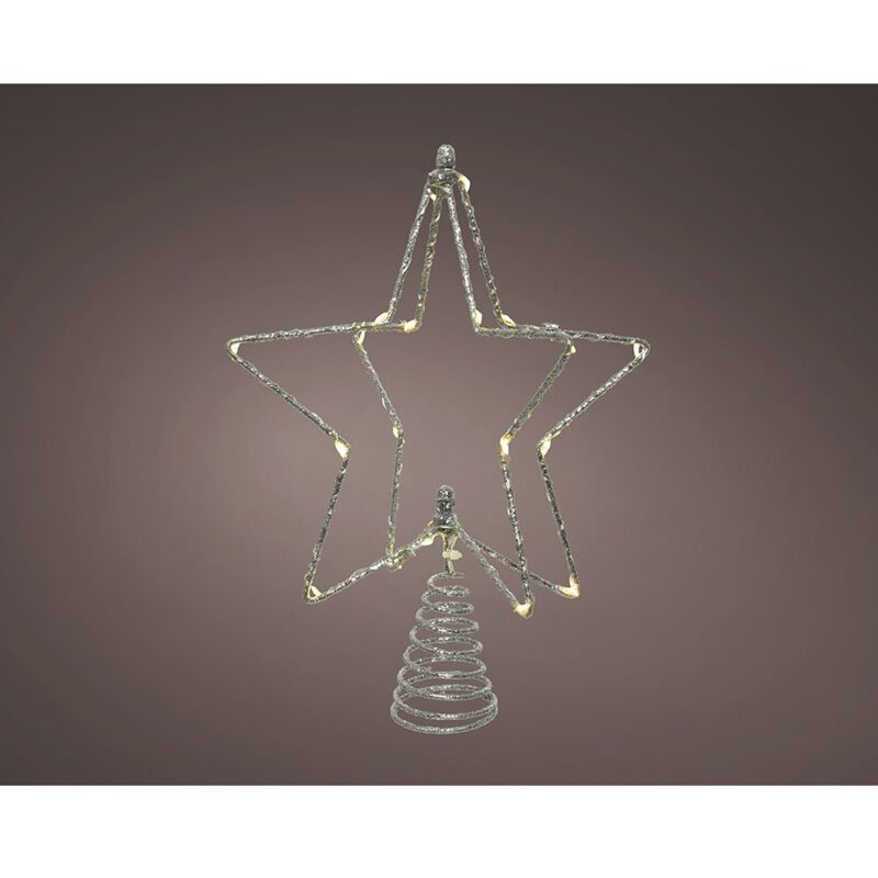 Kaemingk Silberner Weihnachtsbaumstern Mit Mikrodraht, 20x20x25cm. Lumineo