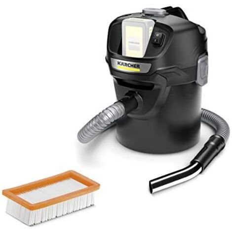 Kärcher 18 V Aspirador de cenizas y polvo AD 2 Battery, material ignífugo, filtros de una pieza, manguera, depósito: 14 l, potencia: 230 W, compatible con batería 18 V Kärcher, batería no incl.