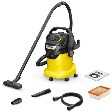Kärcher – Aspirateur professionnel eau et poussières 1300W – Cuve 25L – Dépression 280mbar – Flexible 2,2m pour chantiers humides