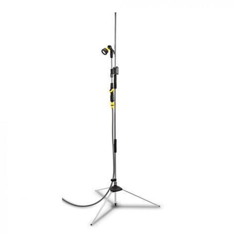 Kärcher Doccia da giardino – Altezza regolabile da 1.5m a 2.2m – Lancia doccia estraibile – Testa della doccia ruotabile di 180° - Include piedistallo treppiede con gancio
