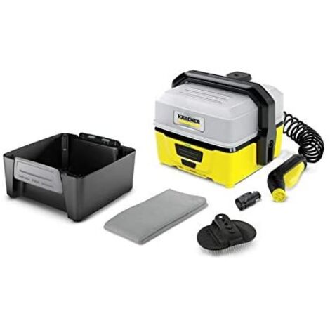 Kärcher OC 3 Pet- Idropulitrice portatile a batteria, leggera e compatta, Ideale per rimuovere i peli di cane o gatto, Giallo/Nero