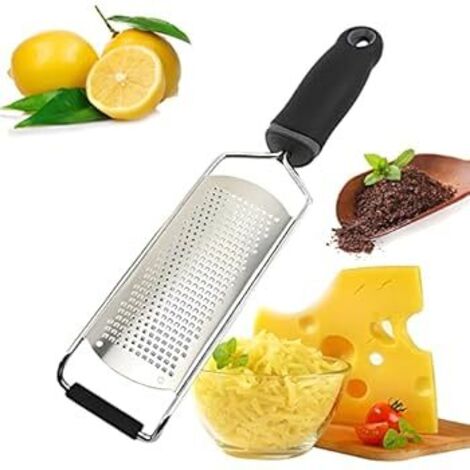 Käse- und Gemüsereibe - 304 Edelstahl, spülmaschinenfest mit Schutzetui für Zitrusfrüchte, Muskatnuss, Ingwer, Knoblauch und Wurzelgemüse