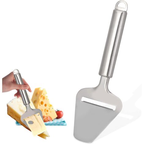 Käsehobel, Edelstahl, Proline Käseschneider, Dickkäse, manueller Hobel für Hartkäse, hochwertige Käsereibe, langer Griff – 21,5 x 7,5 cm, Silber
