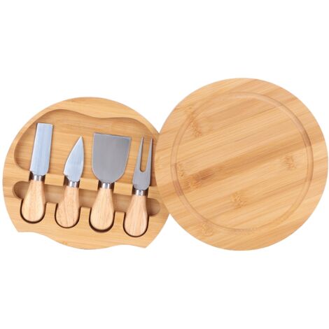 Käsemesser aus Edelstahl mit Holzgriffen – Küchen- und Grillmesserset
