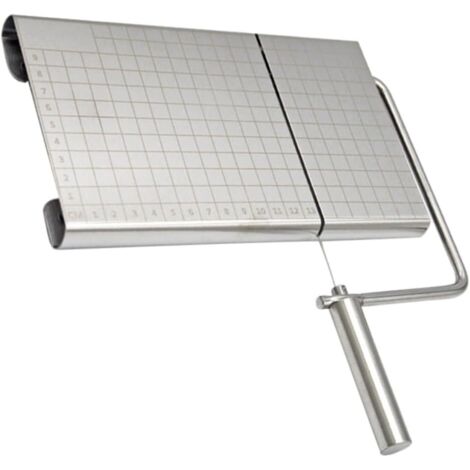 Käseschneider Werbekäse -Slicer Wurstglas Käsehobel Käse Drahtschneider Käsebrett mit Slicer Butterschneider Butter Slicer Wurstschneider Rostfreier Stahl Silver