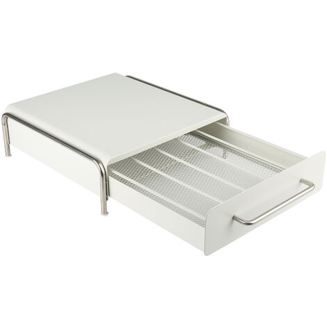 Kaffee Ständer，Kapselschublade Kaffeekapsel Box Kapselspender Schubladenbox zur Aufbewahrung von Kaffeekapseln, Teebeuteln Kapselständer für 36 Kaffeepads 30.5 x 31.5 x 10cm Weiss