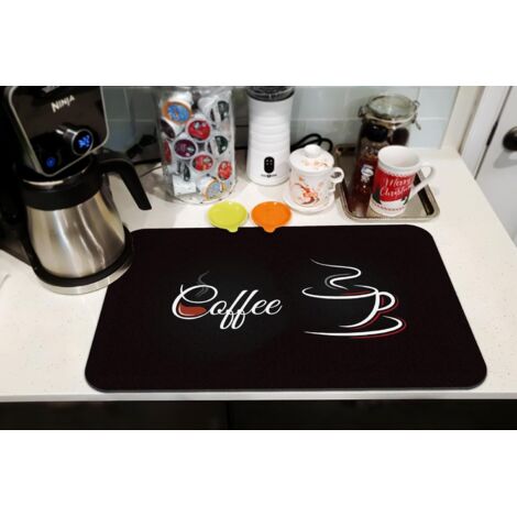 Kaffeebar-Unterlage, saugfähige Matte zum Abtrocknen von Geschirr und Espressomaschinen, 40 x 60 cm