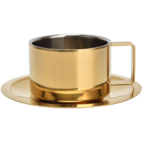 Kaffeebecher aus goldenem Edelstahl – elegantes und praktisches Design für Zuhause