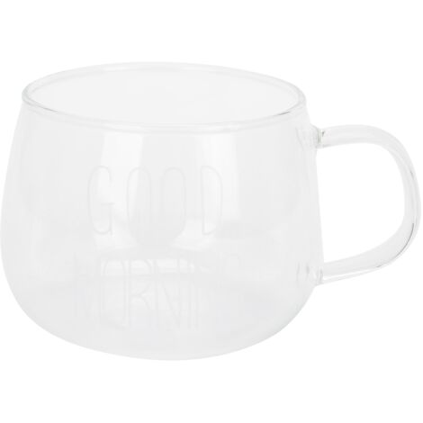 Kaffeebecher aus transparentem Borosilikatglas mit Henkel für Milchtee und Cocktails