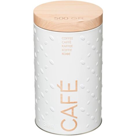 Kaffeedose aus metall 500g scandinave nature weiß - 5five