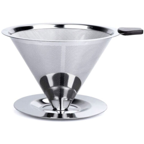 Kaffeefilter aus Edelstahl mit Ständer, wiederverwendbarer Filterhalter für die Pour-Through-Methode