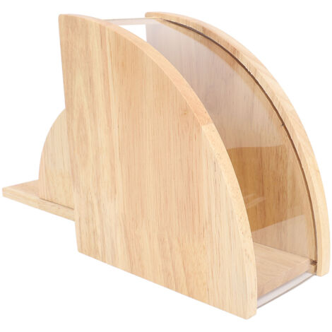 Kaffeefilterhalter aus Massivholz mit fächerförmiger Halterung und Staubschutzdeckel