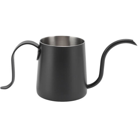 Kaffeekessel aus Edelstahl 304, langer, dünner und verstärkter Ausguss mit 250 ml Fassungsvermögen, ideal für die Zubereitung von Kaffee zu Hause, Farbe: Schwarz.